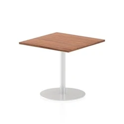 Image of Italia 800mm Poseur Square Table Walnut Top 725mm High Leg