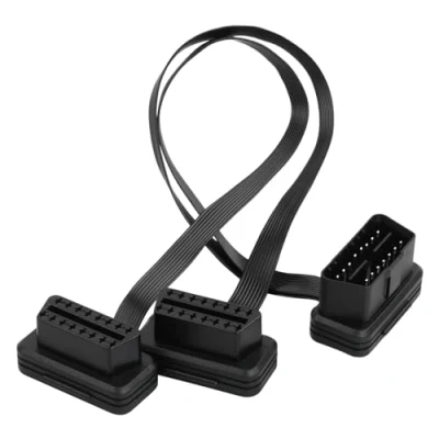 Image of Litinliv OBD2 Extension Cable, Y Splitter 16Pin Male to Dual Female Car Cable Diagnostic Parts, Ultra Low Profile Adapter (Straight Port)