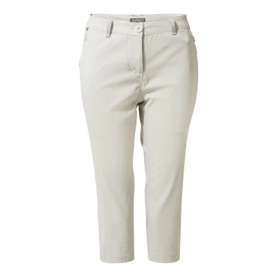 Image of Craghoppers Womens/Ladies Kiwi Pro II Cropped Trousers (Dove Grey) White Size 18 UK