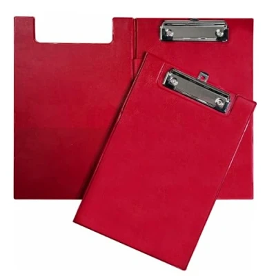 Image of A5 Red Foldover Clipboard with Pen Holder