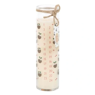 Image of Christmas Pudding Tube Candle Festive Scented for Holiday Decor, Long Lasting Burn, Elegant Home Accent, Unique and Charming Design