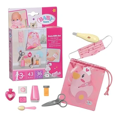 Image of Baby born First Aid Kit 834091 Accessories for Dolls Includes 9 Medical Doll and Drawstring Pouch Suitable Kids from 3+