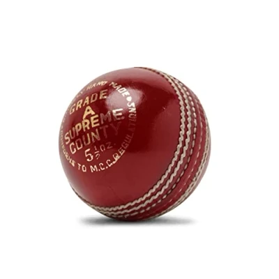 Image of Zipper Leather Cricket Ball Senior Match Quality Hand Stitched Balls 5.50oz Weight (Supreme County (Red), Pack of 1)