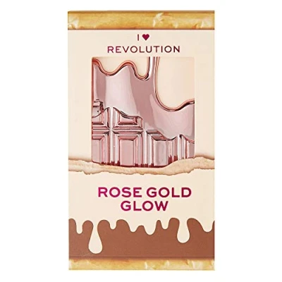 Image of I Heart Revolution Rose Gold Glow Mini Chocolate Highlighter Palette, Shimmer Duo
