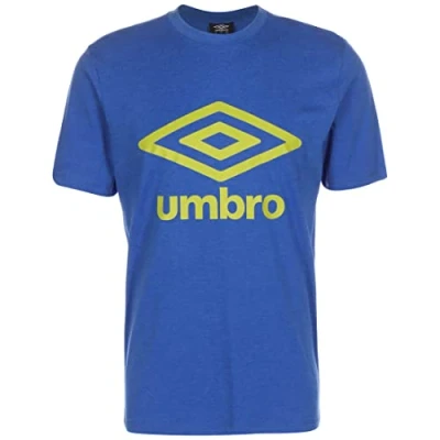 Image of UMBRO Large Logo T Shirt Men&#039;s Blue/Neon Green, S (44/46 EU), Green