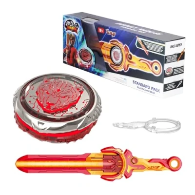 Image of Infinity Nado Battling Tops Burst Toy for Boys Grils Age 8 12 Including Gaming Top Toys, Sword Launcher Blazing War Bear, Flame Red