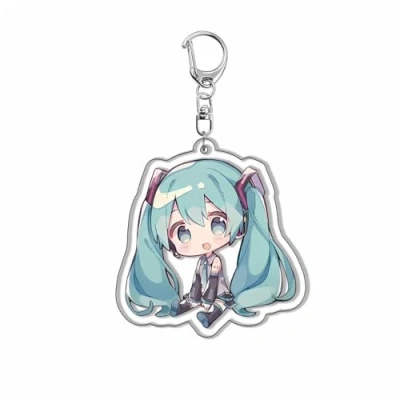 Image of SXYNIO Sekai Acrylic Keychain 6pcs Set Cute HatsuNe MK,Kagamine Rin,Kagamine Len,Megurine Luka Figure Pendant Keyrings Key Accessories Cell Phone Bag Decoration Cos Props (A)