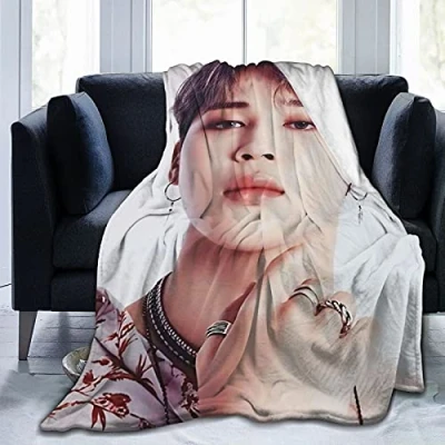 Image of YINGD Park Jimin Soft and Comfortable Warm Fleece Blanket for Sofa, Bed, Office Knee pad,Bed car Camp Couch Cozy Plush Throw Blankets 200CM X 150CM