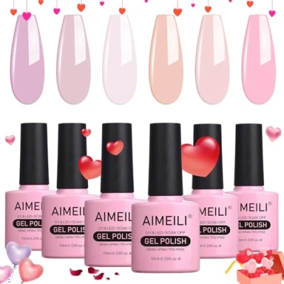 Image of AIMEILI Gel Nail Polish Set Soak Off UV LED Multicolour/Mix Colour/Combo Colour Of 6pcs X 10ml Gift Kit 31