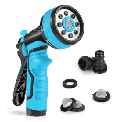 Image of Hose Pipe Spray Gun,ACTE 8 Patterns Anti Leak Garden Gun, High Pressure Slip Hosepipe Nozzle Gun for Car Washing, Pets Bathing, Gardening, Watering Lawn （Blue）