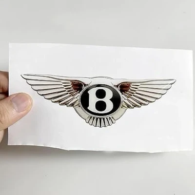Image of Car Metal Emblem Sticker Letters, for Bentley Front Grille,Front Trunk, Replacement Adhesive ABS,Letters Sign Badge Accessories