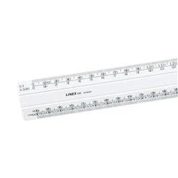 Image of Linex Flat Scale Ruler 1:1 1:20 500 30cm White