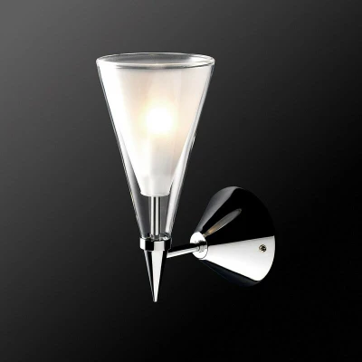 Image of Italux Lighting Modern Wall Lamp Chrome 1 Light with White Clear Shade G9