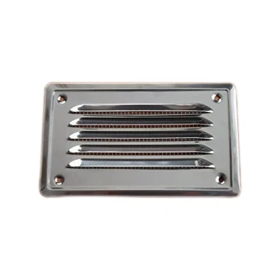 Image of Polished Chrome Air Vent Grille 165mm x 100mm Metal Wall Ventilation Cover.