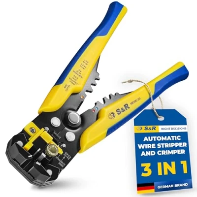 Image of S&amp;R 5 in 1 Automatic Wire Strippers Pliers/Crimping Tool with Cutter Self Adjusting, Adjustable, Precision Performance