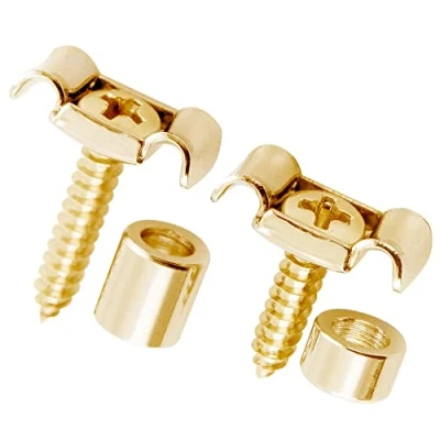 Image of Musiclily Pro Steel Vintage Butterfly Style String Retainer Trees Guides for Electric Guitar, Gold (Set of 2)