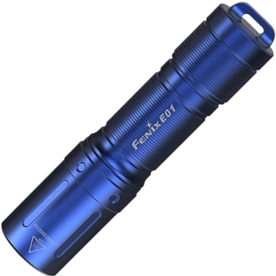 Image of Fenix E01 V2.0 Blue, Mini Keychain Torch 100 Lumens 35m 25Hrs Max AAA Battery Powered IP68