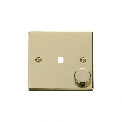 Image of Click Deco 1 Gang Unfurnished Dimmer Plate and Knob (650W Max) Polished Brass