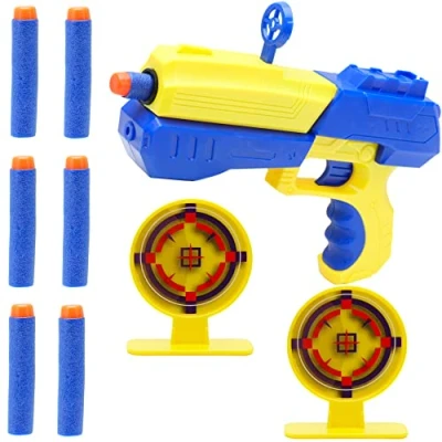 Image of Toyland® Desktop Mayhem Foam Dart Blaster Gun Targets Included 10 Meter Range Boys Shooting Toys
