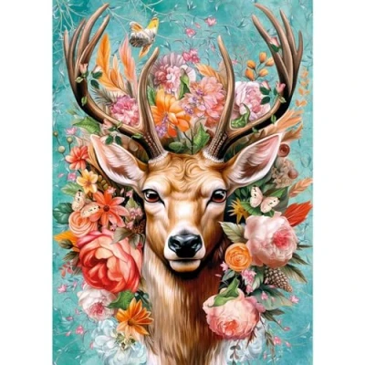 Image of CherryPazzi 1000 piece puzzle: Deer in Flowers