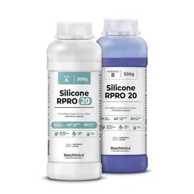 Image of R PRO 20 (1 kg /35,27 oz) Silicone Rubber for Medium Hardness Moulds,Silicone Mould Making kit DIY, 100% safe,high Tear Resistance,1:1 mix ratio