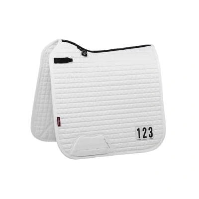 Image of LeMieux Dressage Cotton Competition Square Saddle Pad Pads for Horses Equestrian Riding Equipment and Accessories (White XLarge)