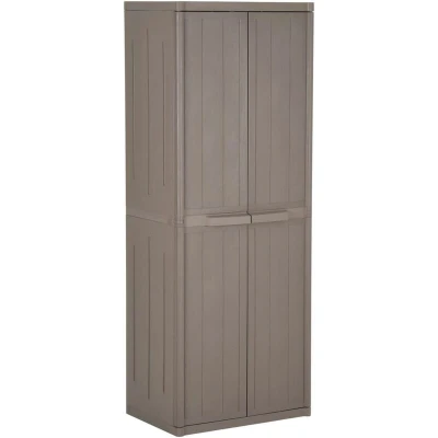 Image of Garden Storage Cabinet Brown 65x45x172 cm pp Wood Look Vidaxl