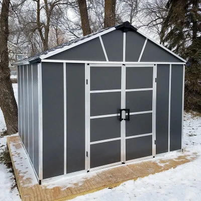 Image of 11&#039; x 9&#039; Palram Canopia Yukon Premium Dark Grey Skylight Plastic Shed (3.32m 2.71m)
