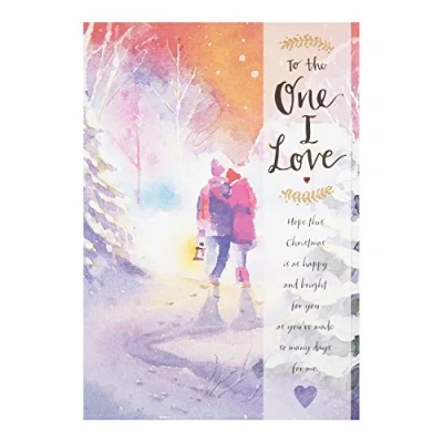 Image of Hallmark Medium One I Love &quot;Happy and Bright&quot; Christmas Card