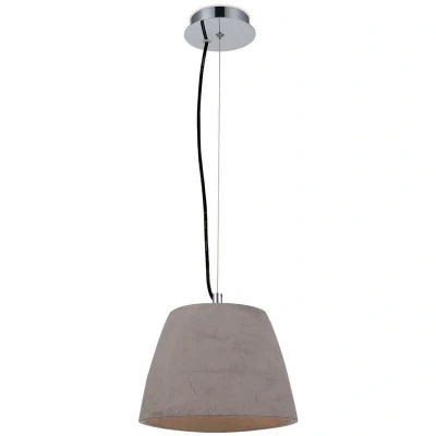 Image of Triangle Pendant Small 1 Light E27, Cement/Polished Chrome