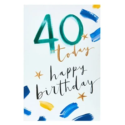 Image of UK Greetings 40th Birthday Card Happy Celebration Card, 737315 0 1, Multi