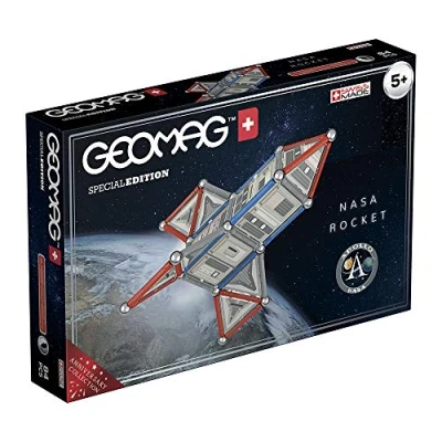 Image of Geomag 810 Special Edition NASA Rocket, Magnetic Constructions, White, Grey, Red, 84 Pieces