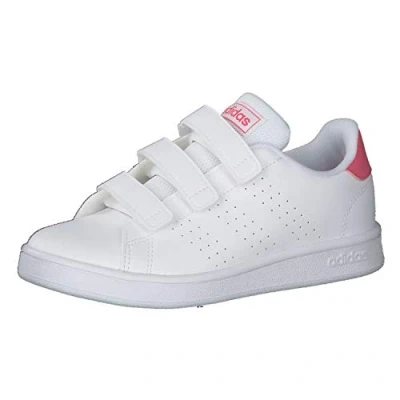 Image of adidas Unisex Kids Advantage C Tennis Shoes, White Ftw Bla Rosrea 000, 2 UK