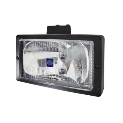 Image of HELLA 1FE 006 300 041 Halogen Spotlight Jumbo 220 24/12V Rectangular Reference number: 37.5 Bolted Patterned diffusing Lens Colour: Crystal clear right/left