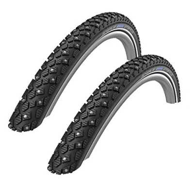 Image of SCHWALBE 11116448.02, Marathon Winter Plus Perf, SmartGuard, TwinSkin Unisex Adult, B/B+RT, 42 406 HS396 168 Steel Studs WIC 67EPI
