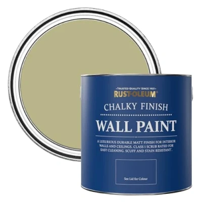Image of Rust Oleum Green Matt Emulsion Wall Paint Sage 2.5L