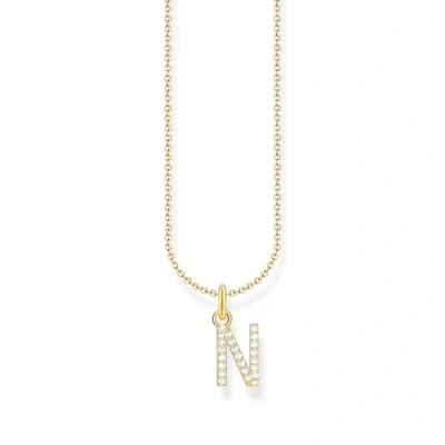 Image of THOMAS SABO Letter N Necklace 925 Sterling Silver with Zirconia KE2253 051 14