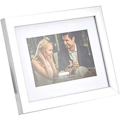 Image of Kate &amp; Milo &#039;We Decided On Forever&#039; Keepsake Photo Frame, Wedding Picture Newlyweds Gift, Silver