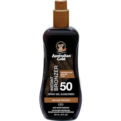Image of Australian Gold SPF 50 Spray Gel with Bronzer 237ml