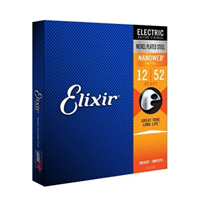 Image of Elixir Nanoweb 12152 electric guitar strings 12 52 (2 PACKS)