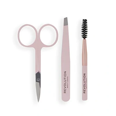Image of Revolution Beauty London, Brow Shaping Set, Eyebrow Grooming Kit, 3 Piece Set