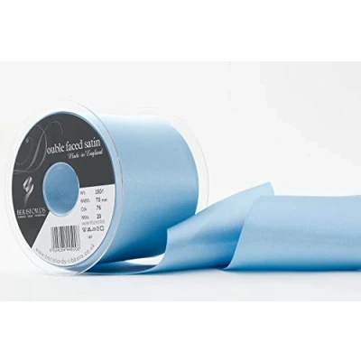 Image of Berisfords Double Faced Satin Ribbon, Cornflower, 70 mm