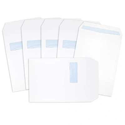 Image of Postmaster A4 C4 Window Envelopes 229 x 324 mm 100 GSM Self Seal White Pack
