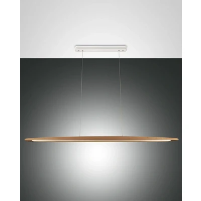 Image of Ribot LED Integrated Pendant Ceiling Light Oak Glass