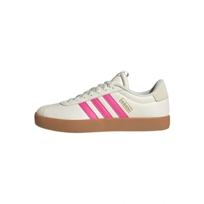Image of adidas Women&#039;s VL Court 3.0 Shoes, core White/Pulse Magenta/Gold met, 8 UK