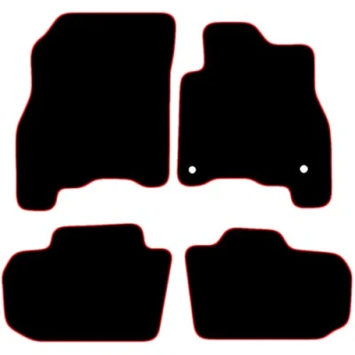 Image of Carsio Carpet Car Mats For Nissan Leaf 2018+ Onwards Tailored Fit Floor Mat Set Complete Accessory Black Custom Fitted All Weather, Anti Slip Backing &amp; Red Trim