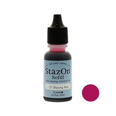 Image of Tsukineko StazOn Re Inker Blazing Red