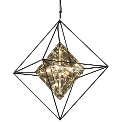 Image of Epic 4 Light Pendant Forged Iron, Glass