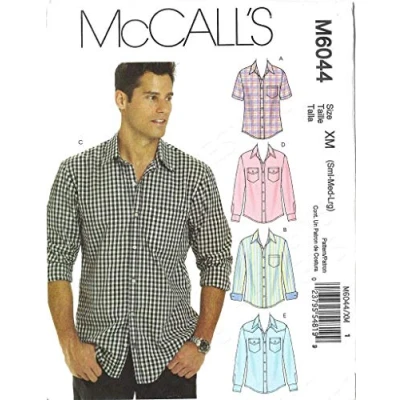 Image of McCall&#039;s Patterns M6044 Size XN Extra Large XXL XXXL Men&#039;s Shirts, Pack of 1, White