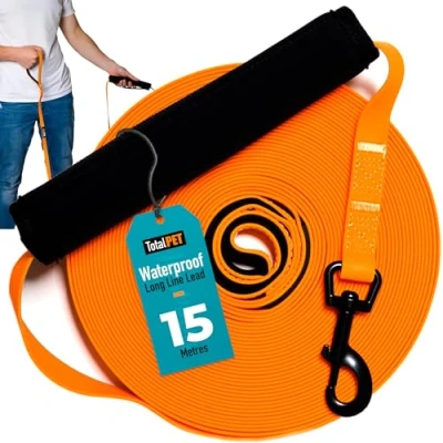 Image of Total Pet Training Lead for Dogs, Waterproof Long Line Recall &amp; Obedience Extra Dog Suitable all Sized Dogs (15m)